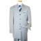 Steve Harvey Collection Platinum With Sky Blue/White Multi Pinstripes Super 120's Merino Wool Vested Suit